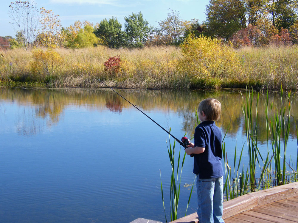 Boy fishing at Chestnut Ridge