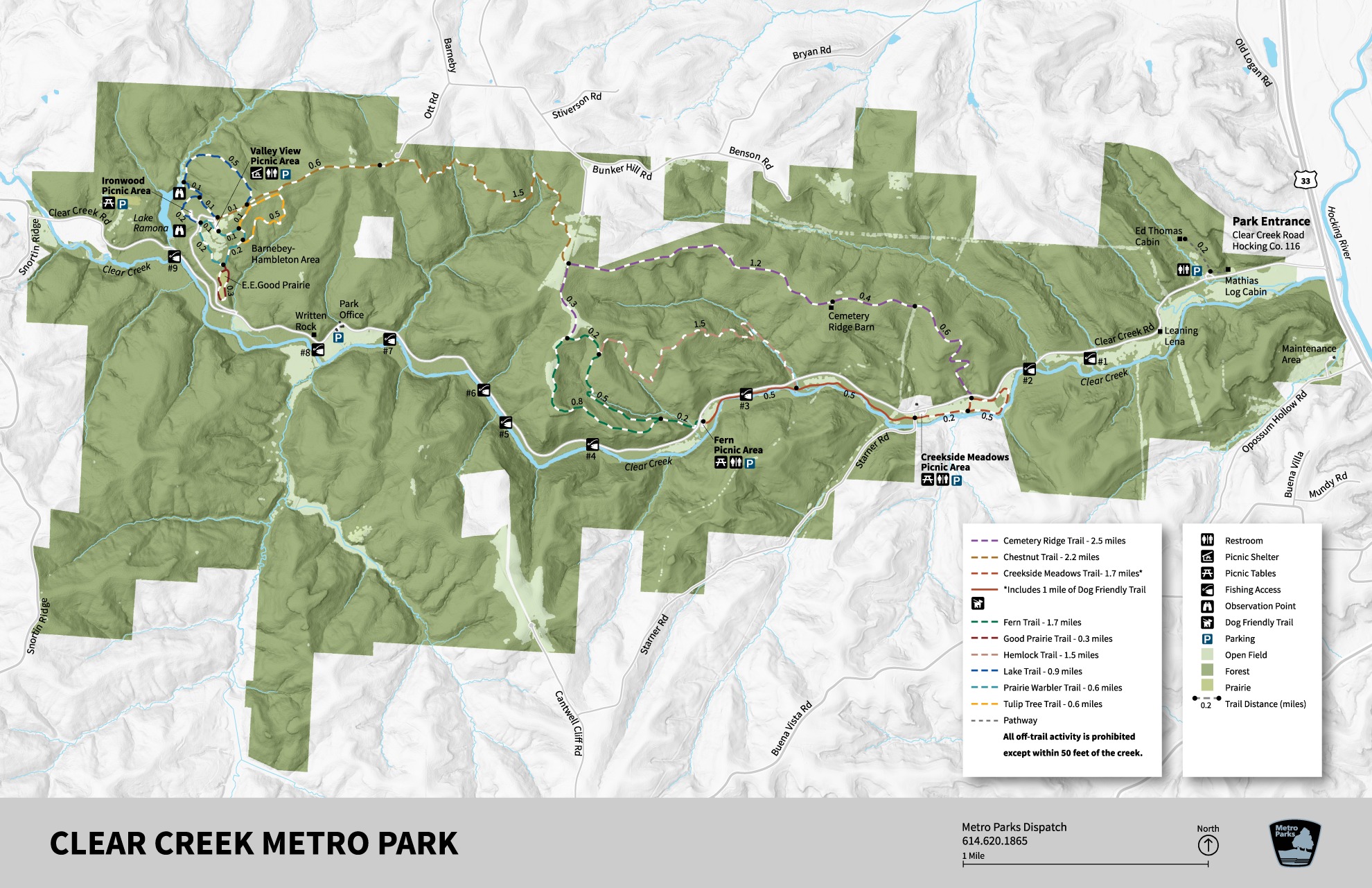 Clear Creek Park Map Metro Parks Central Ohio Park System